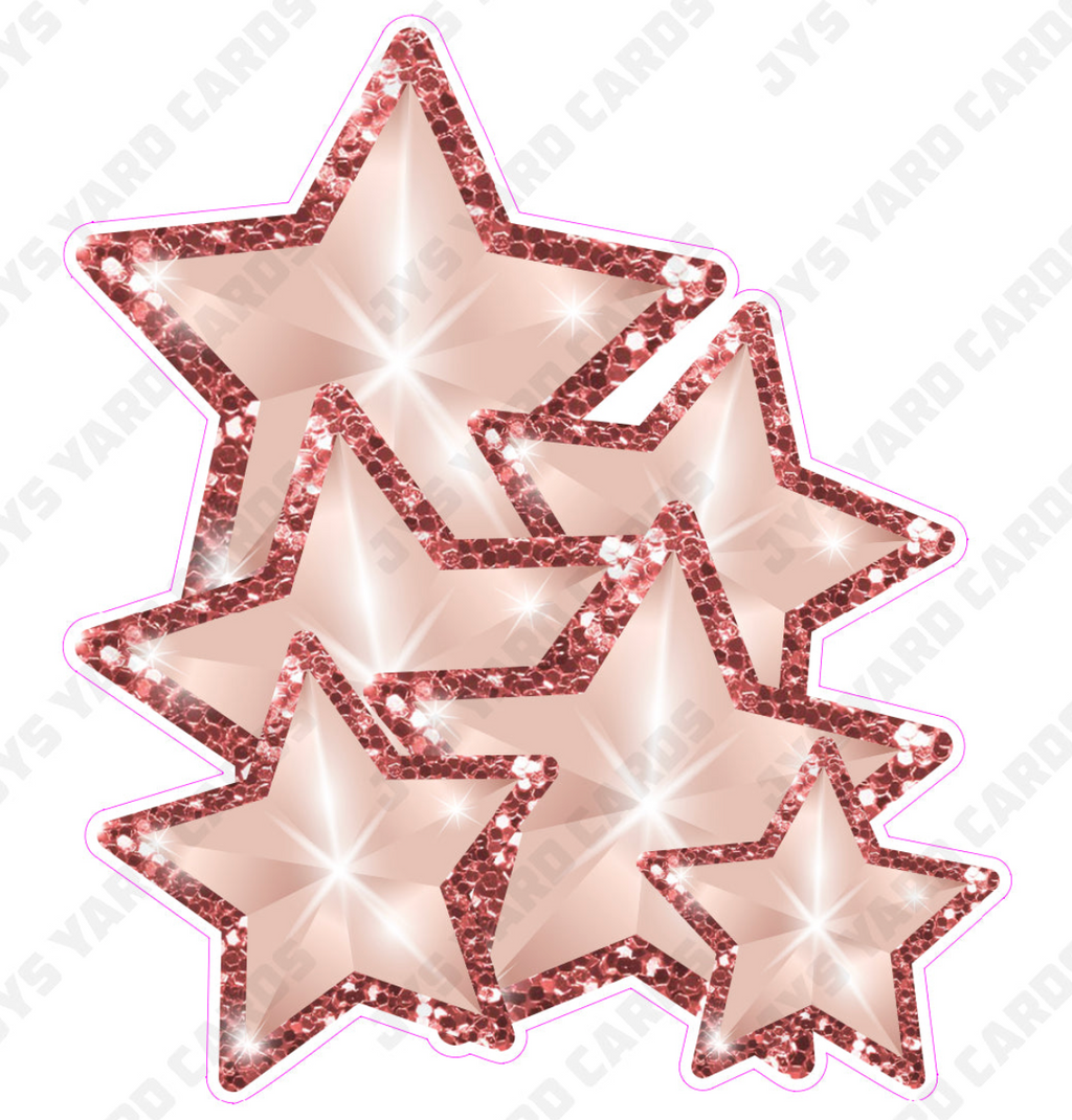 CELEBRATION STARS BUNDLES: ROSE GOLD - Yard Card Signs by JYS International