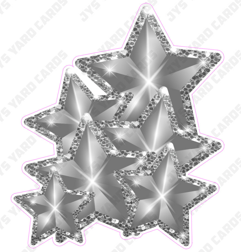 CELEBRATION STARS BUNDLES: SILVER - Yard Card Signs by JYS International