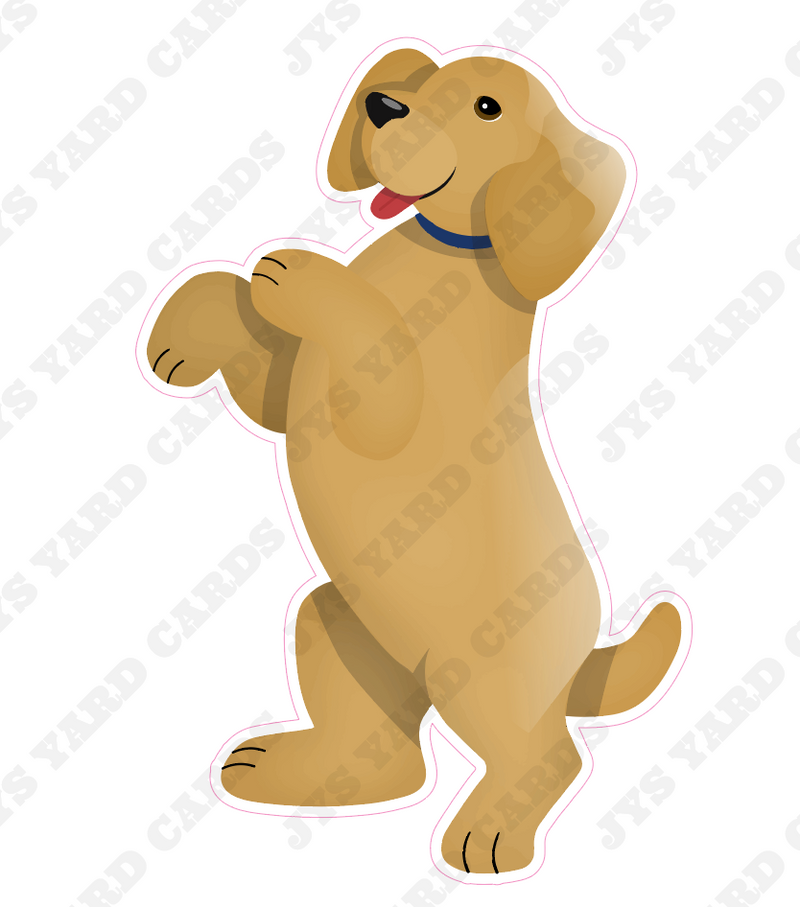 BROWN DOG STANDING - Yard Card Signs by JYS International