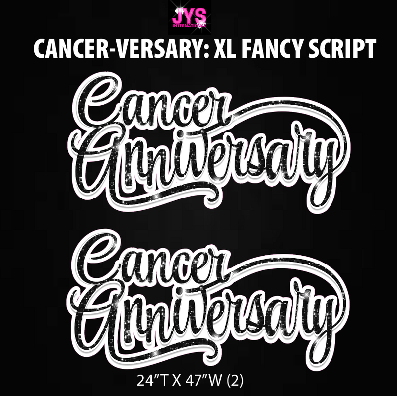 CANCER-VERSARY FANCY SCRIPT: HALF SHEET (MULTIPLE COLORS) - Yard Card Signs by JYS International