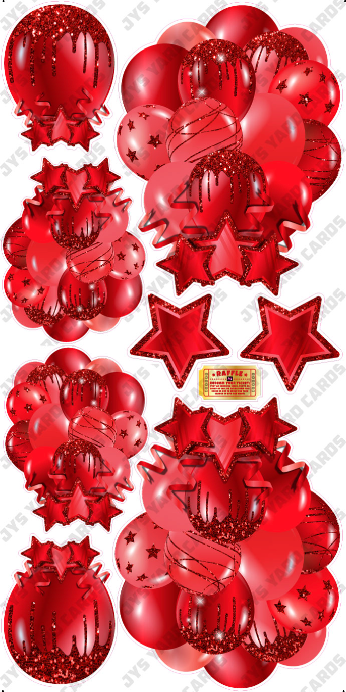 JAZZY BALLOONS: SOLID RED - Yard Card Signs by JYS International