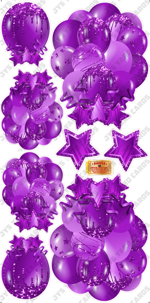 JAZZY BALLOONS: SOLID PURPLE - Yard Card Signs by JYS International