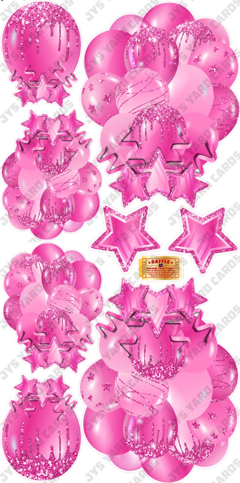 JAZZY BALLOONS: SOLID PINK - Yard Card Signs by JYS International