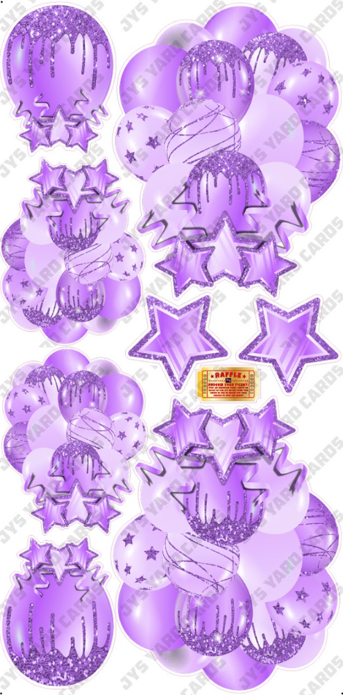 JAZZY BALLOONS: SOLID LIGHT PURPLE - Yard Card Signs by JYS International