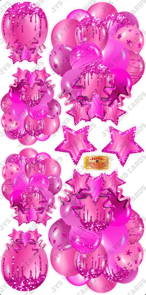 JAZZY BALLOONS: SOLID HOT PINK - Yard Card Signs by JYS International