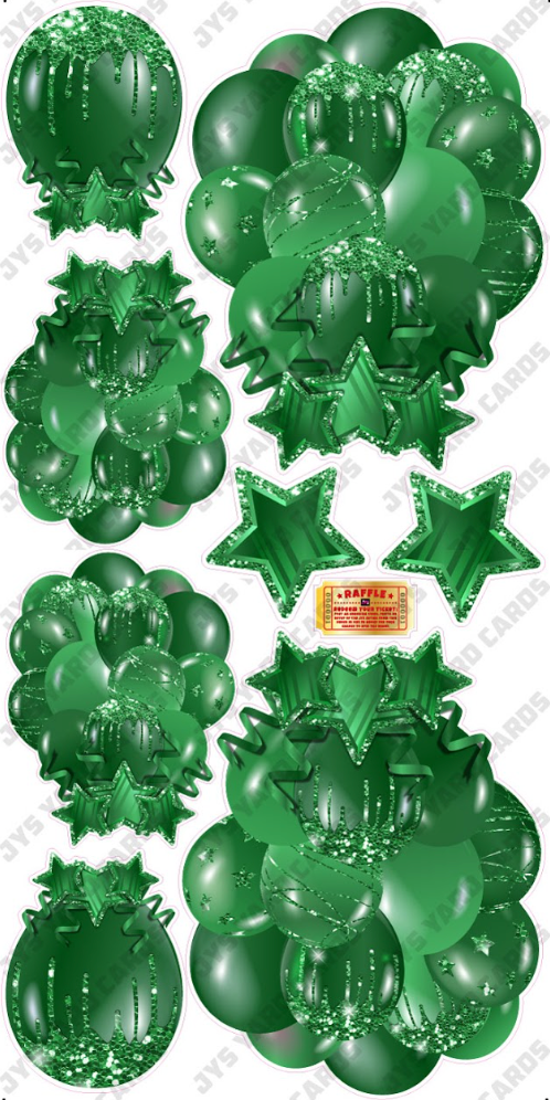 JAZZY BALLOONS: SOLID GREEN - Yard Card Signs by JYS International