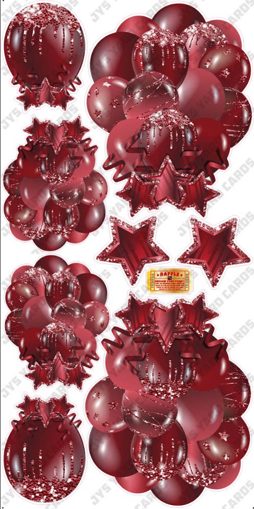 JAZZY BALLOONS: SOLID BURGUNDY - Yard Card Signs by JYS International