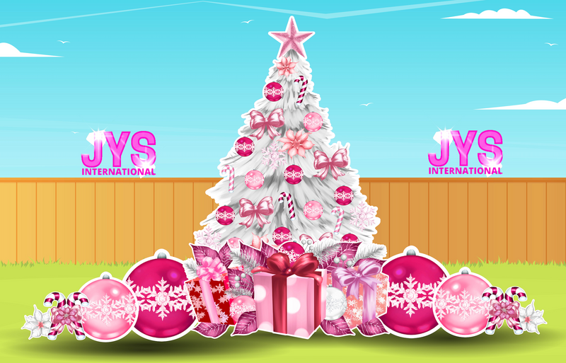 PINK CHRISTMAS: OPTION 1 (Optional: Light It Up!) - Yard Card Signs by JYS International