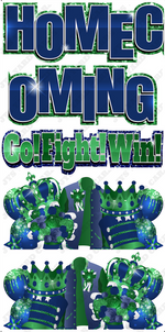 HOMECOMING QUICK SET: DARK BLUE & GREEN - Yard Card Signs by JYS International