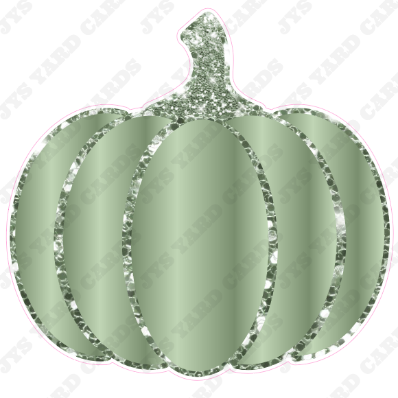 SAGE PUMPKIN W/ SAGE GLITTER - Yard Card Signs by JYS International