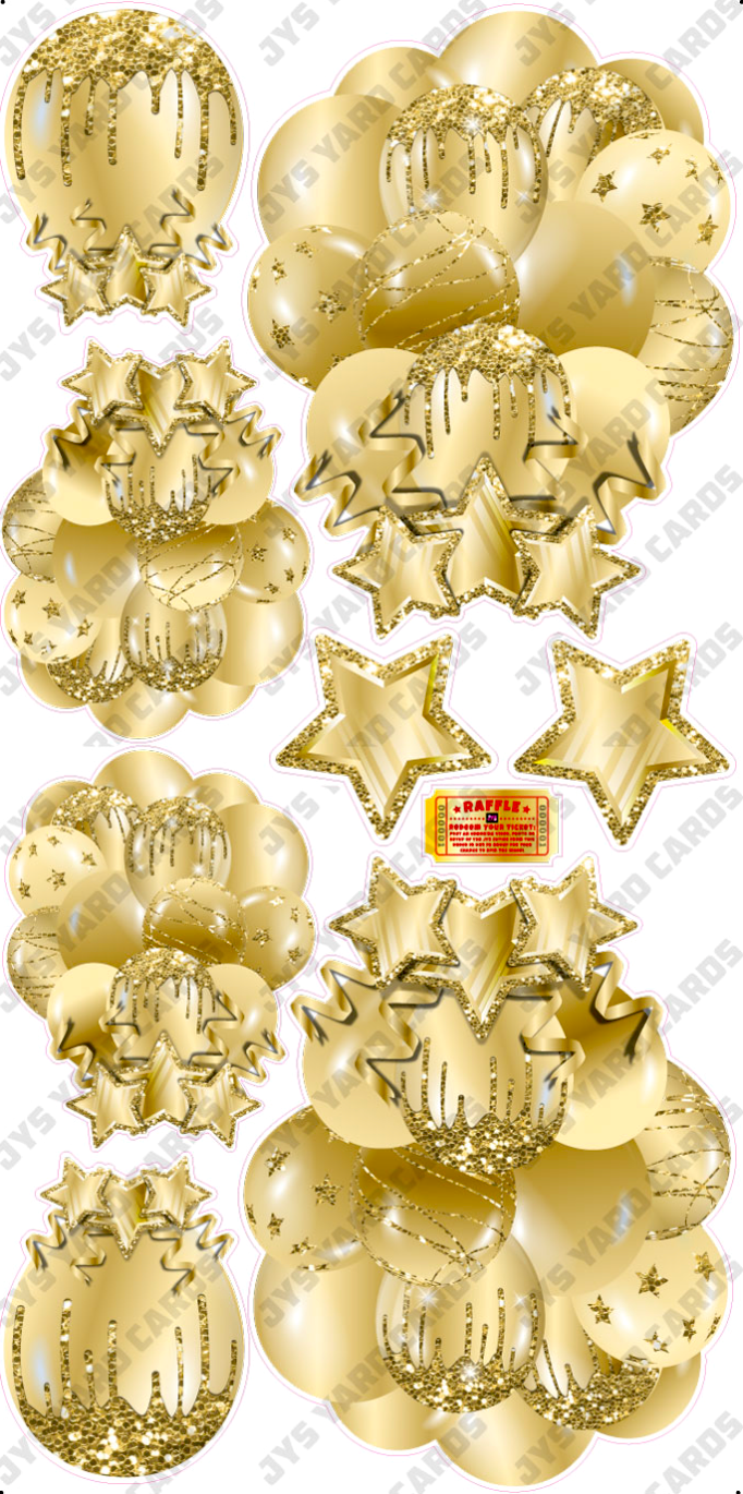 JAZZY BALLOONS: SOLID GOLD - Yard Card Signs by JYS International