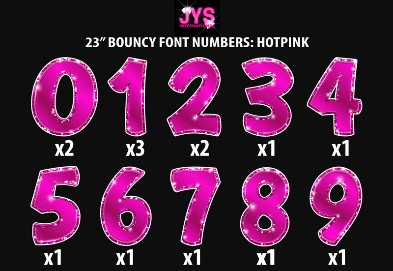 23" METALLIC  BOUNCY NUMBER SET W/ GLITTER TRIM