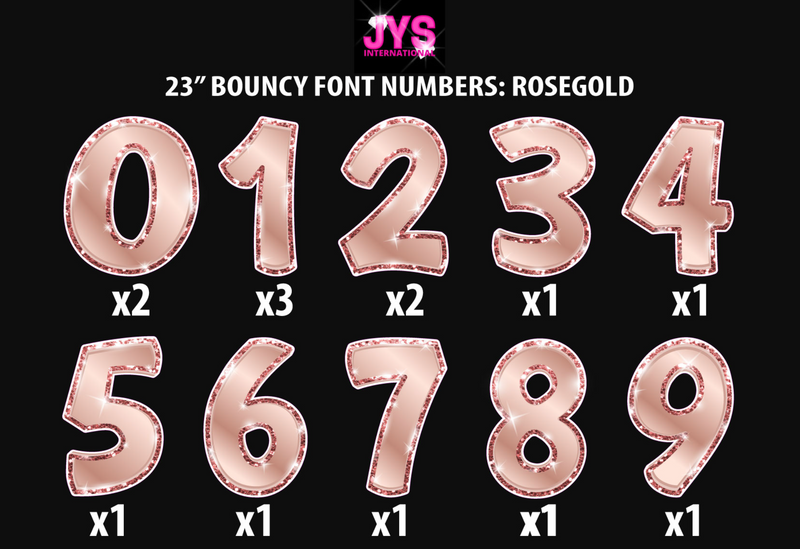 23" METALLIC  BOUNCY NUMBER SET W/ GLITTER TRIM