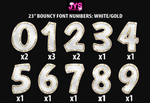 23" METALLIC  BOUNCY NUMBER SET W/ GLITTER TRIM