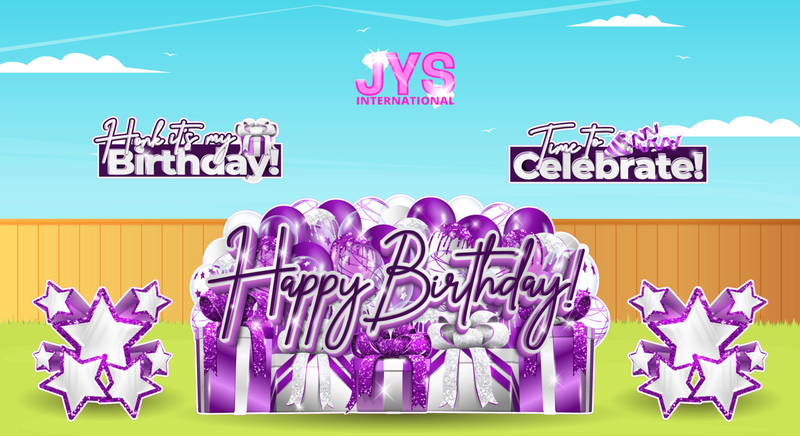 JAZZY OVERLOAD: PURPLE (EZ FOLD) - Yard Card Signs by JYS International