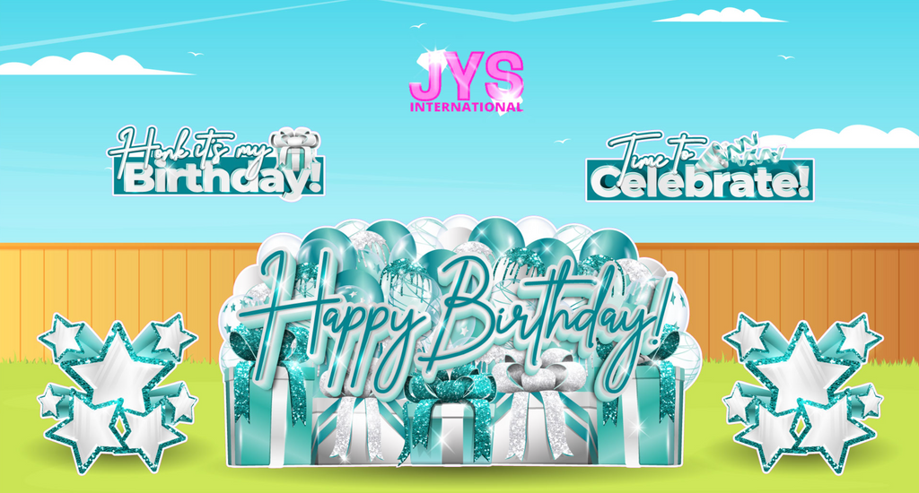 JAZZY OVERLOAD: TEAL (EZ FOLD) - Yard Card Signs by JYS International