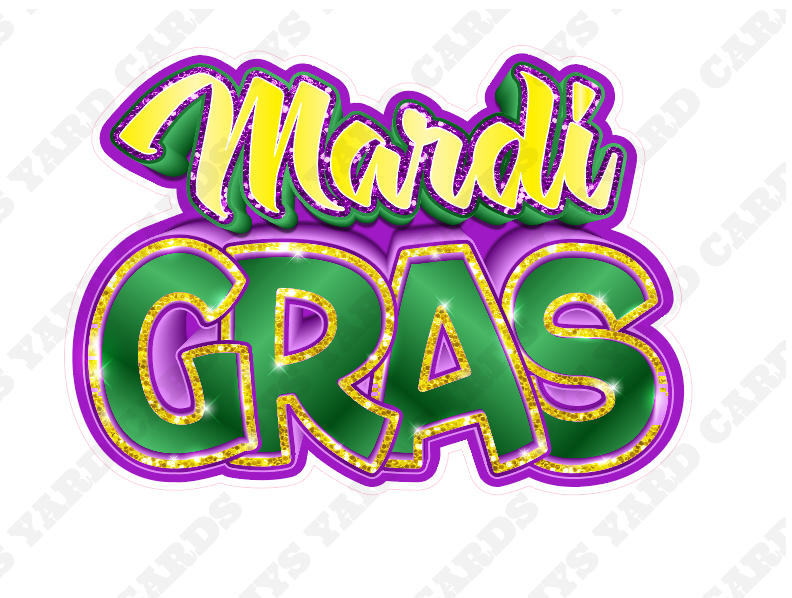 MARDI GRAS CENTERPIECE - Yard Card Signs by JYS International