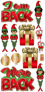 I'M & WE'RE BACK ELF SETS - Yard Card Signs by JYS International