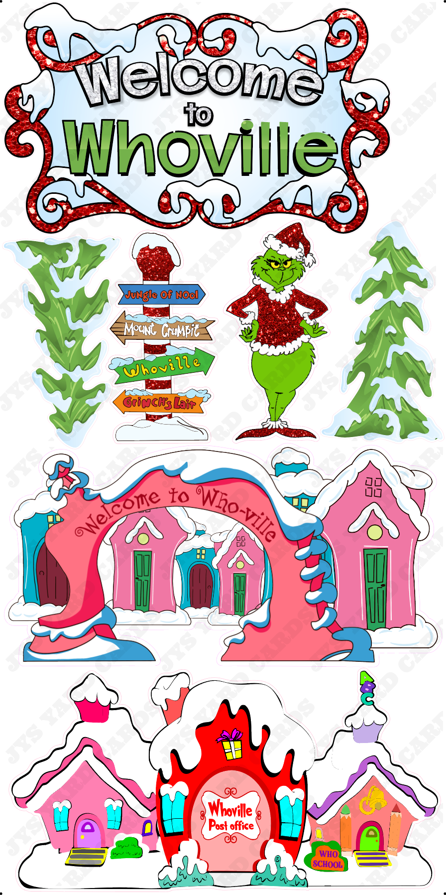 WELCOME TO WHOVILLE QUICK SET - Yard Card Signs by JYS International