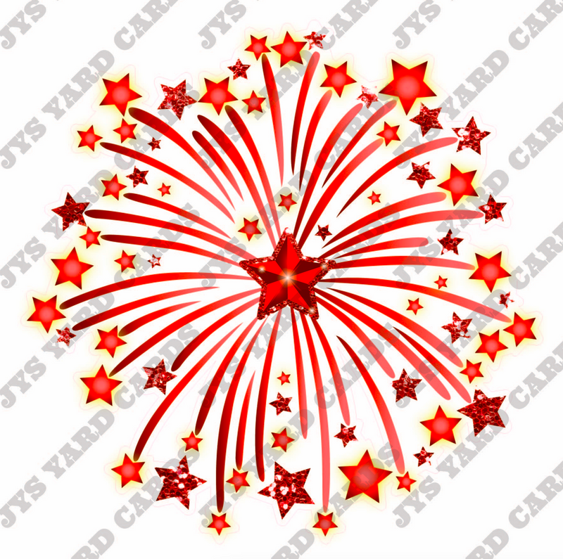 FIREWORK: RED - Yard Card Signs by JYS International