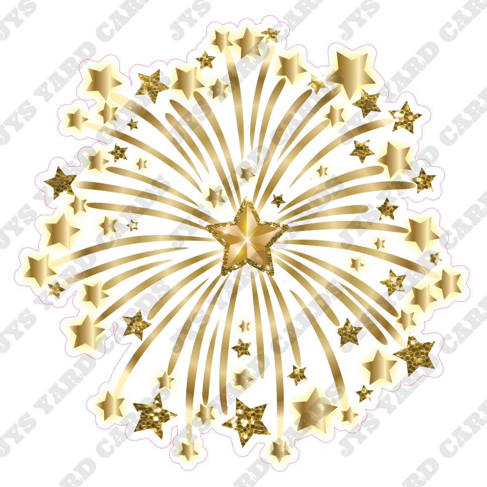 FIREWORK: GOLD - Yard Card Signs by JYS International