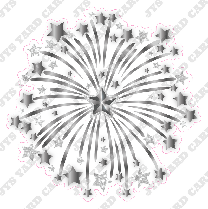 FIREWORK: SILVER - Yard Card Signs by JYS International