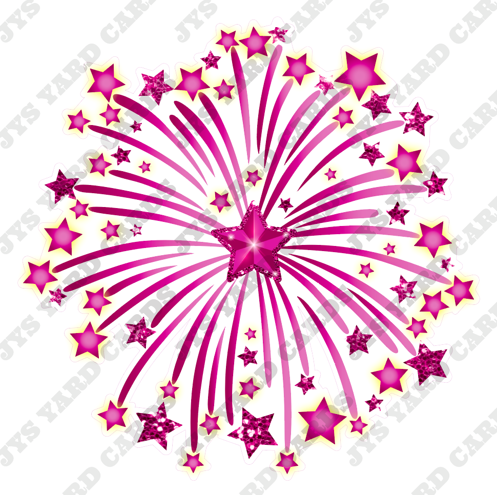 FIREWORK: HOT PINK - Yard Card Signs by JYS International