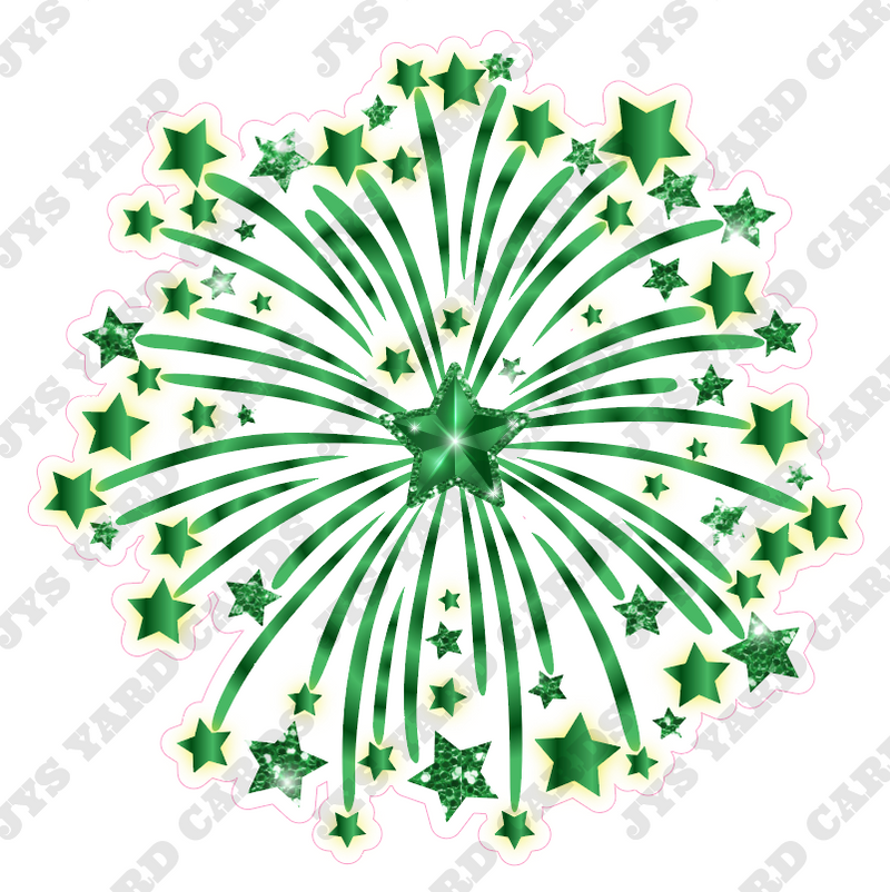 FIREWORK: GREEN - Yard Card Signs by JYS International