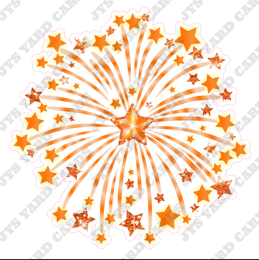 FIREWORK: ORANGE - Yard Card Signs by JYS International