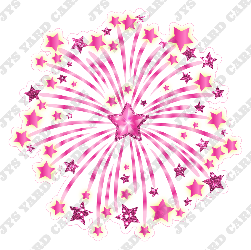 FIREWORK: PINK - Yard Card Signs by JYS International