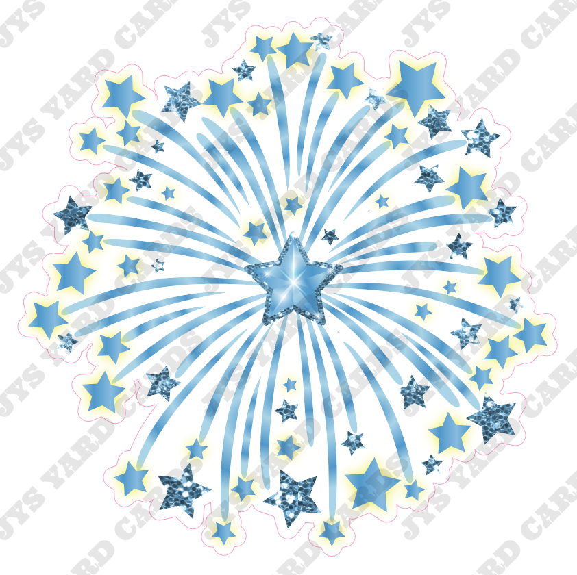 FIREWORK: LIGHT BLUE - Yard Card Signs by JYS International