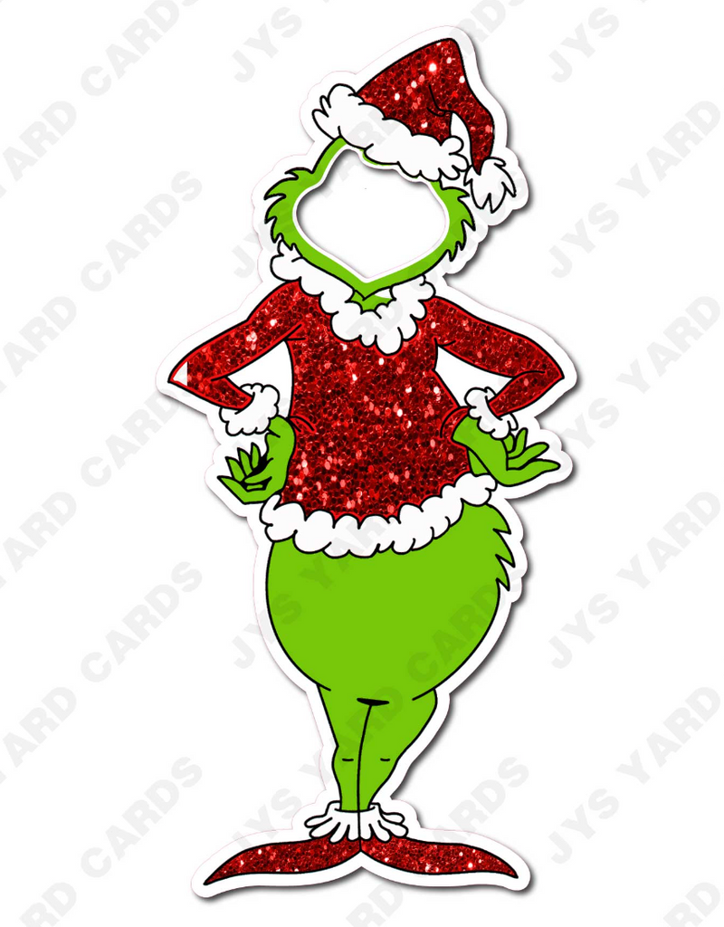 GRINCH 2 WITH FACE CUT OUT - Yard Card Signs by JYS International