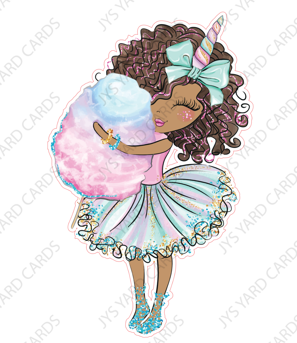 BROWN COTTON CANDY GIRL 2 - Yard Card Signs by JYS International