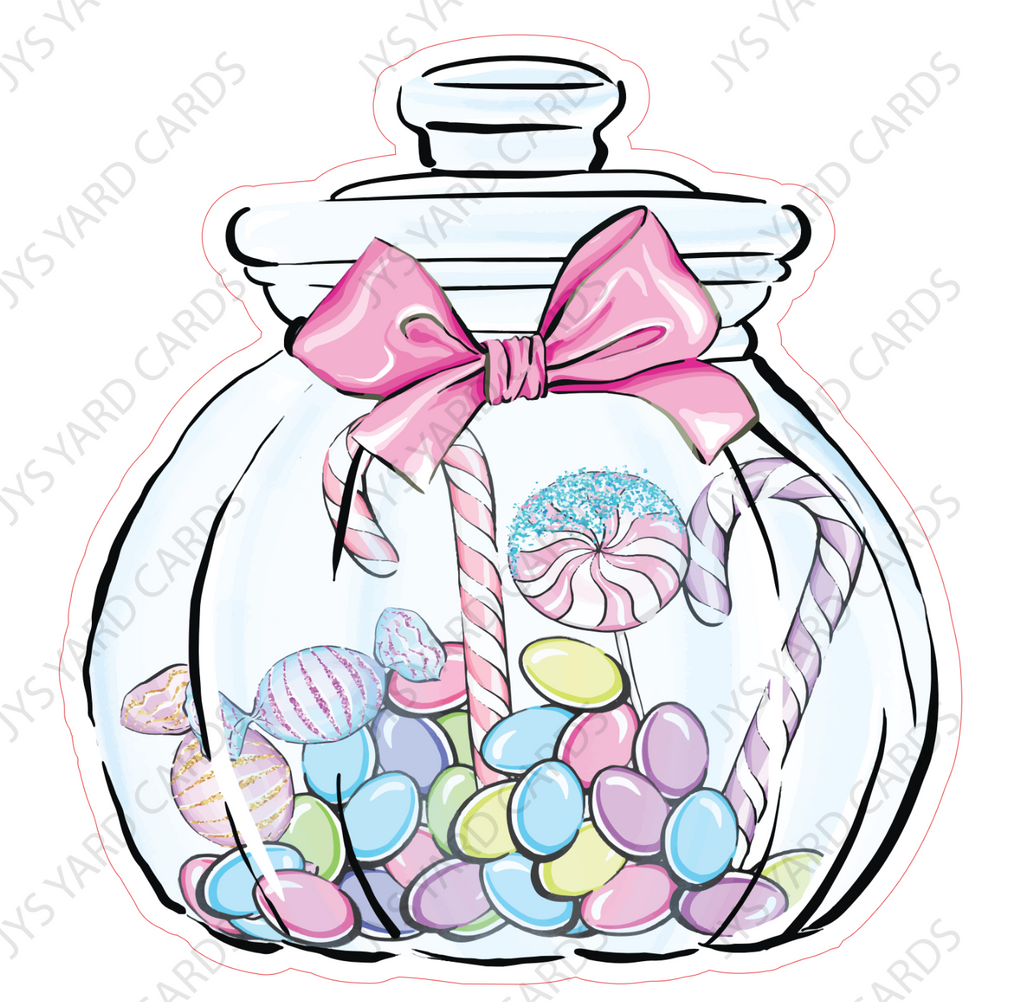 PASTEL CANDY JAR - Yard Card Signs by JYS International