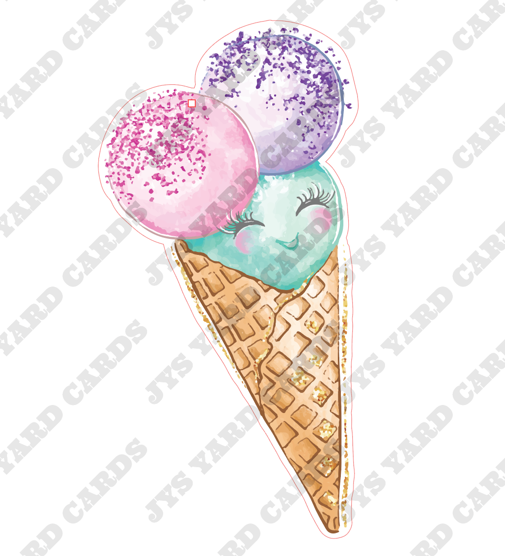 PASTEL ICE CREAM CONE - Yard Card Signs by JYS International