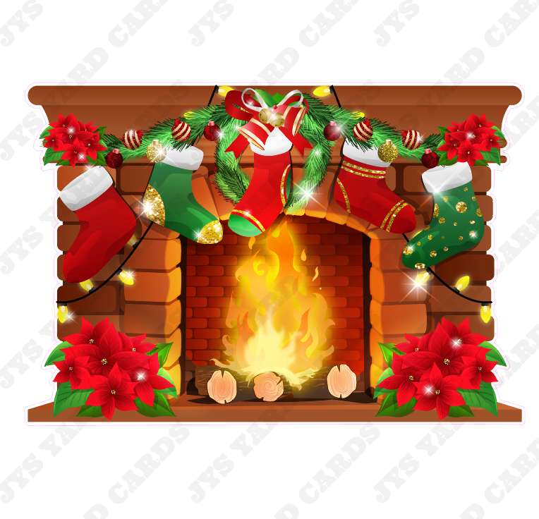 HOLIDAY FIREPLACE - Yard Card Signs by JYS International