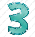 Single Numbers: 30” Bouncy Metallic Teal - Yard Card Signs by JYS International