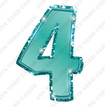 Single Numbers: 47” Bouncy Metallic Teal - Yard Card Signs by JYS International