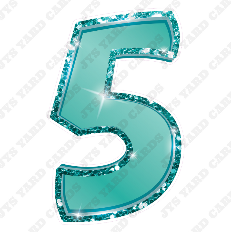 Single Numbers: 47” Bouncy Metallic Teal - Yard Card Signs by JYS International