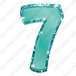 Single Numbers: 47” Bouncy Metallic Teal - Yard Card Signs by JYS International