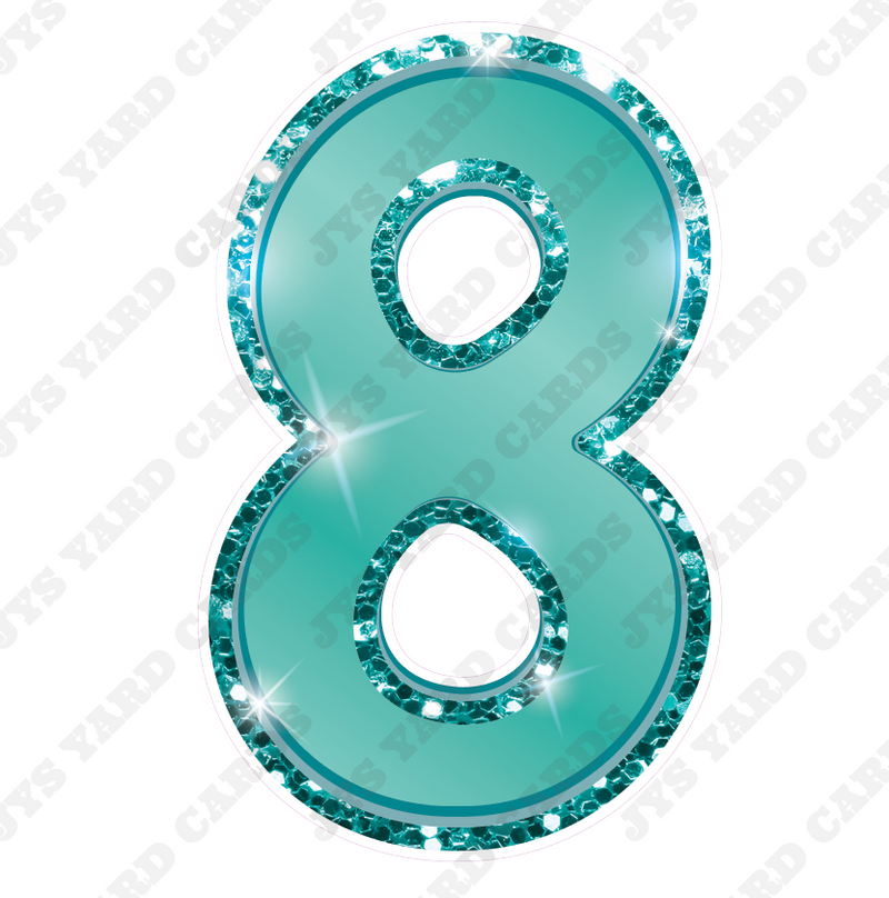 Single Numbers: 23” Bouncy Metallic Teal - Yard Card Signs by JYS International