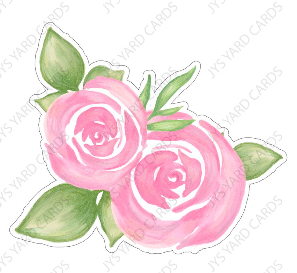 WHIMSICAL PINK ROSES - Yard Card Signs by JYS International