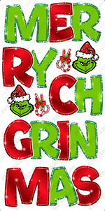 MERRY GRINCHMAS EZ SET: GRINCH GREEN & RED w/ Glitter Trim - Yard Card Signs by JYS International