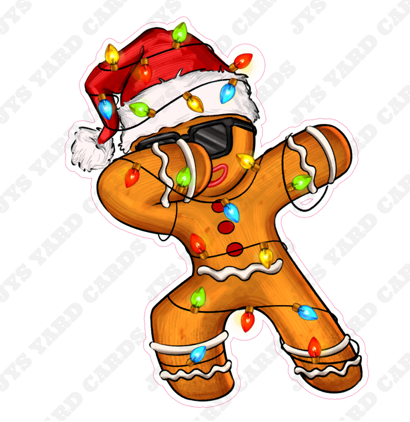 DABBING GINGERBREAD MAN - Yard Card Signs by JYS International