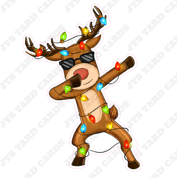 DABBING REINDEER - Yard Card Signs by JYS International