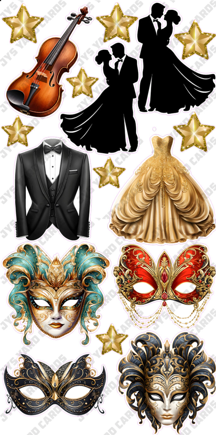 MASQUERADE BALL THEME - Yard Card Signs by JYS International