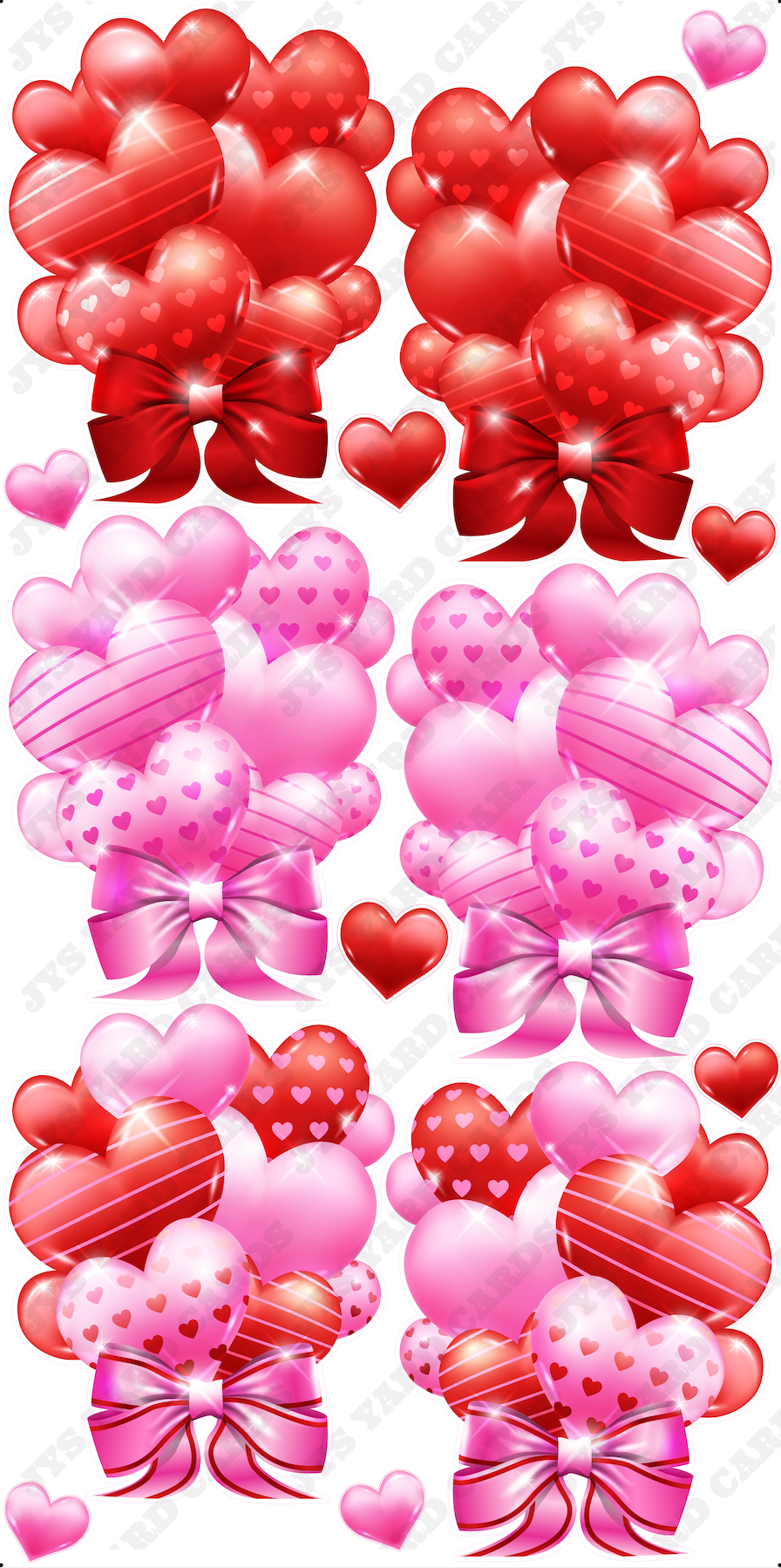 BALLOON HEARTS (Multiple Options) - Yard Card Signs by JYS International