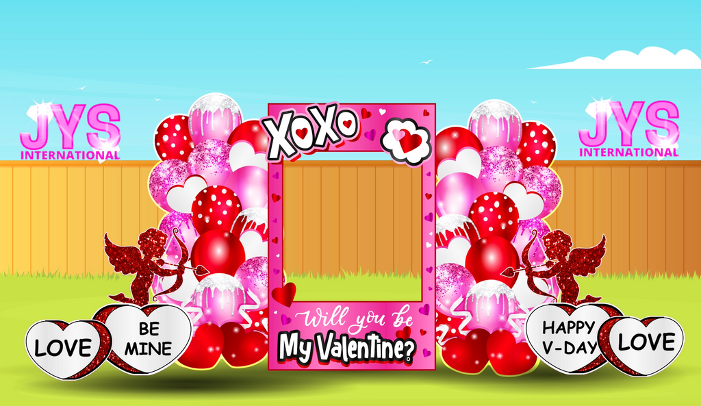 BE MY VALENTINE PINK PHOTO OP SET - Yard Card Signs by JYS International