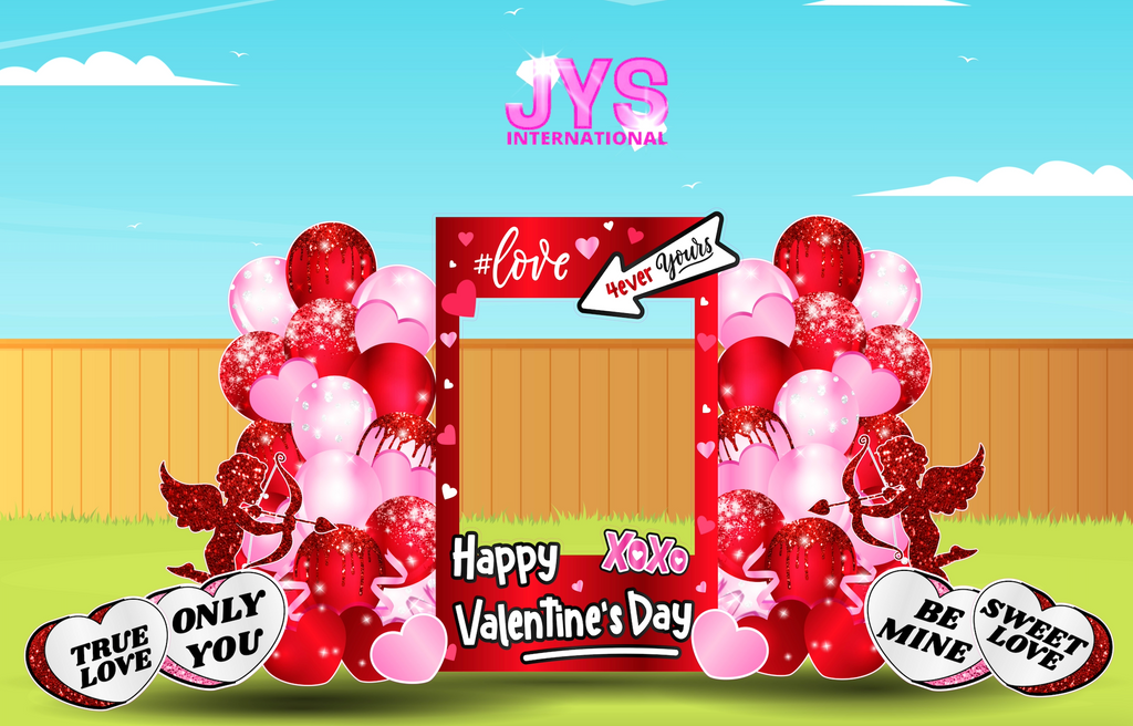 HAPPY VALENTINE'S DAY RED PHOTO OP SET - Yard Card Signs by JYS International