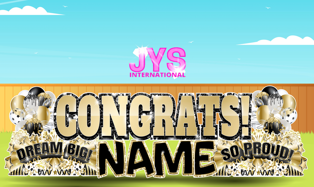 VARSITY CONGRATS EZ SET: MULTIPLE COLOR OPTIONS - Yard Card Signs by JYS International